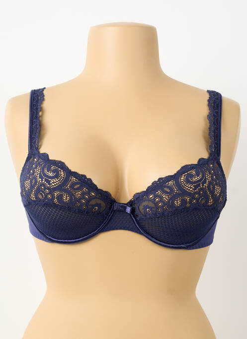 Soutien-gorge légère et transparente haut soutien-gorge emboitant bleu MAISON LEJABY femme