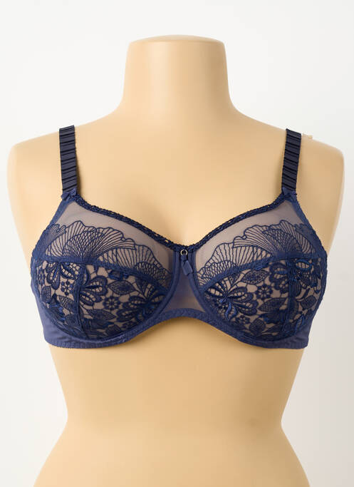 Soutien-gorge effet matière satinée haut soutien-gorge emboitant bleu EMPREINTE femme