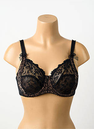 Soutien-gorge effet matière satinée haut soutien-gorge emboitant noir EMPREINTE femme