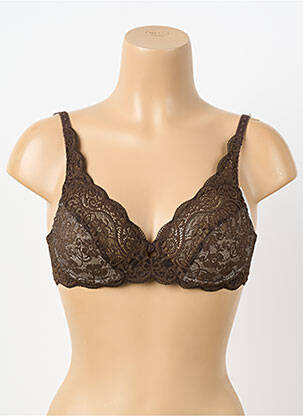 Soutien-gorge effet matière satinée haut soutien-gorge emboitant marron TRIUMPH femme