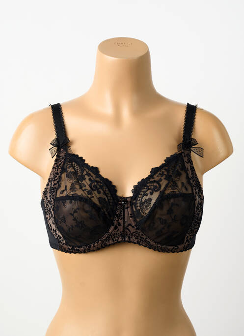 Soutien-gorge effet matière satinée haut soutien-gorge emboitant noir EMPREINTE femme