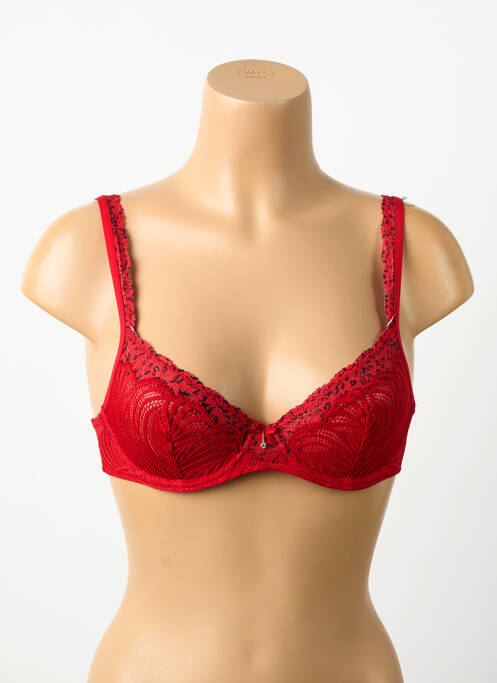 Soutien-gorge effet matière satinée haut soutien-gorge balconnet rouge MARIE JO femme