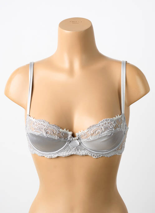 Soutien-gorge effet matière satinée haut soutien-gorge balconnet argent LISE CHARMEL femme