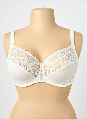 Soutien-gorge broderie haut soutien-gorge emboitant beige MAISON LEJABY femme