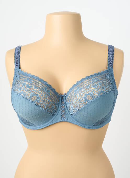 Soutien-gorge légère et transparente haut soutien-gorge emboitant bleu MAISON LEJABY femme