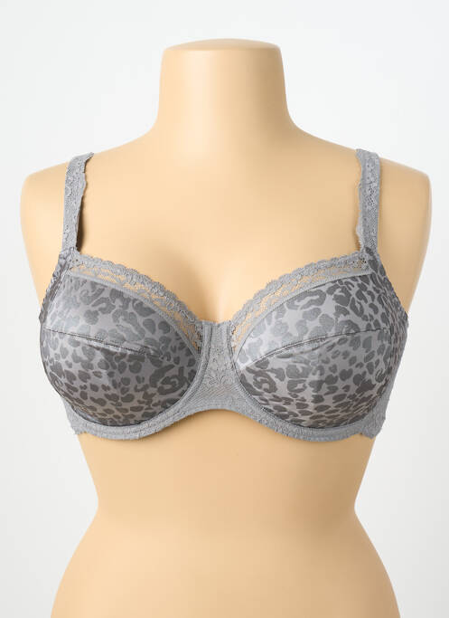 Soutien-gorge effet matière satinée haut soutien-gorge emboitant gris PRIMA DONNA femme