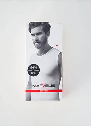 Débardeur stretch sans manche blanc MARVELIS homme