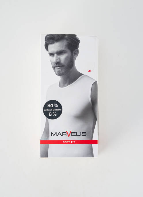 Débardeur stretch sans manche blanc MARVELIS homme