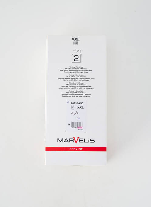 Débardeur stretch sans manche blanc MARVELIS homme