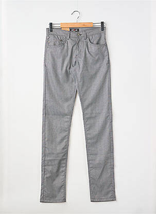 Pantalon slim tissage popeline taille normale gris EMYLE homme