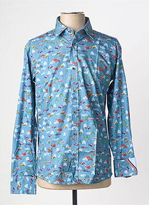 Chemise manches longues imprimé fantaisie bleu EMYLE homme