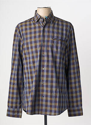 Chemise manches longues coupe droite bleu PIERRE CARDIN homme