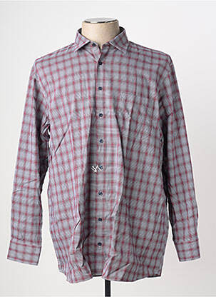 Chemise manches longues imprimé carreaux rouge MARVELIS homme