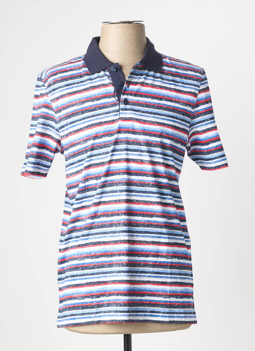 Polo imprimé rayures manches courtes bleu MARVELIS homme