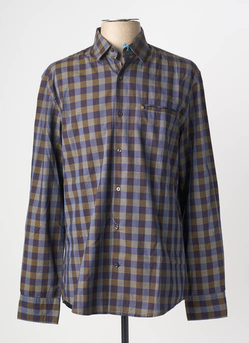 Chemise manches longues coupe droite bleu PIERRE CARDIN homme