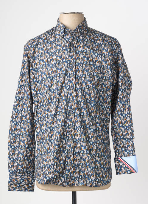 Chemise manches longues imprimé fantaisie bleu EMYLE homme