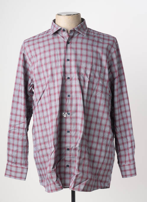 Chemise manches longues imprimé carreaux rouge MARVELIS homme