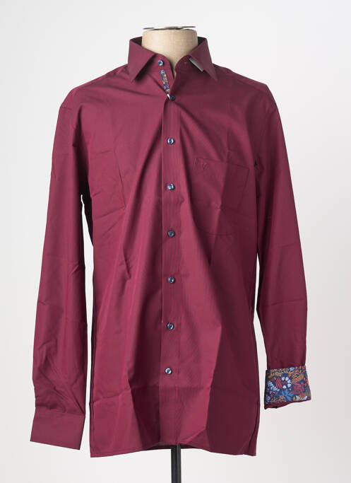 Chemise manches longues rouge MARVELIS homme
