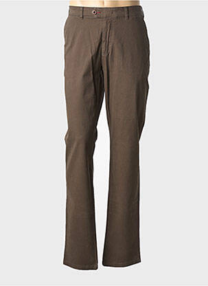 Pantalon chino stretch taille normale marron LM CONFECTION homme