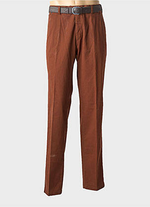 Pantalon droit stretch taille normale marron LUIGI MORINI homme