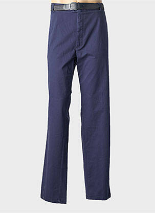 Pantalon chino stretch taille normale bleu LUIGI MORINI homme