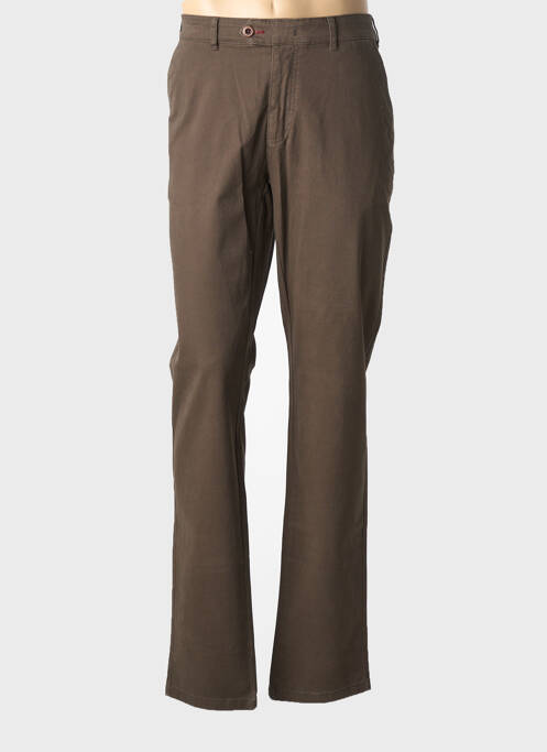 Pantalon chino stretch taille normale marron LM CONFECTION homme