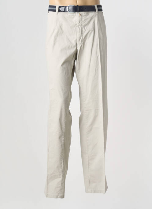 Pantalon droit stretch taille normale beige LUIGI MORINI homme