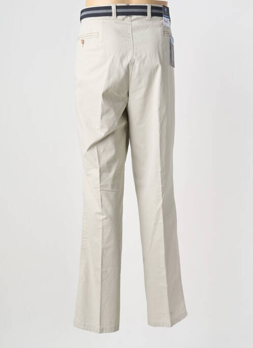 Pantalon droit stretch taille normale beige LUIGI MORINI homme