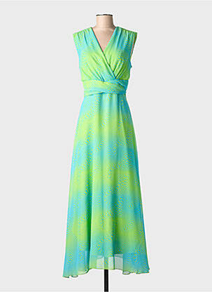 Robe longue sans manche sans manche vert GREGORY PAT femme