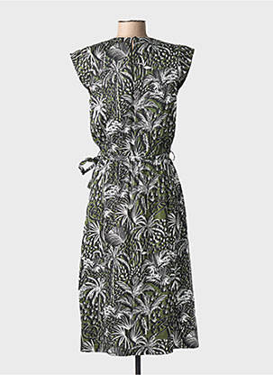 Robe mi-longue manches courtes manches courtes vert LEO & UGO femme
