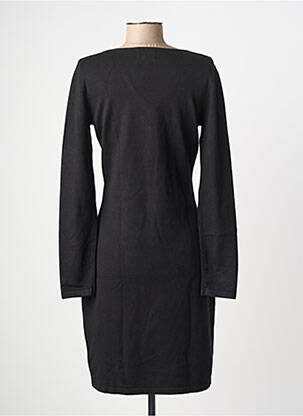 Robe mi-longue manches longues manches longues noir LEO & UGO femme