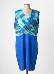 Robe mi-longue imprimé fantaisie sans manche bleu GREGORY PAT femme