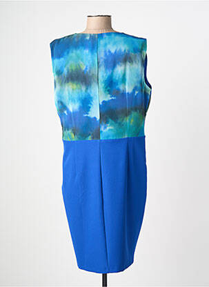 Robe mi-longue imprimé fantaisie sans manche bleu GREGORY PAT femme