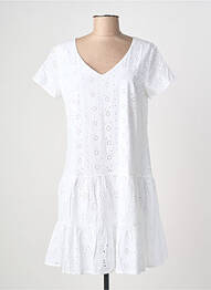 Robe courte coupe évasée manches courtes blanc MASSANA femme