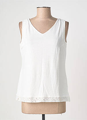 Top tissage jersey sans manche blanc GREGORY PAT femme