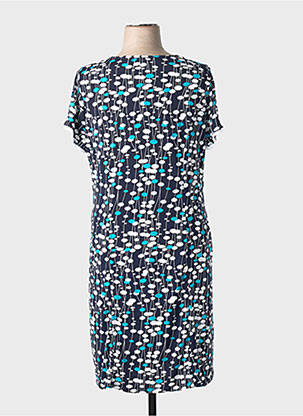 Robe mi-longue manches courtes manches courtes bleu GUY DUBOUIS femme