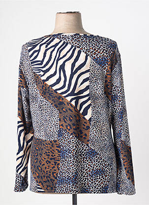 Pull coupe droite manches longues marron GUY DUBOUIS femme