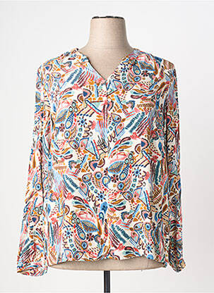 Blouse imprimé fantaisie manches longues beige DIANE LAURY femme