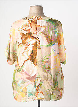 Blouse imprimé fantaisie manches courtes beige TONI femme