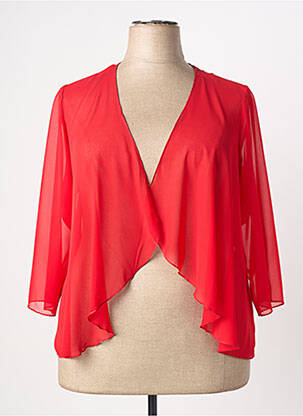 Gilet manches longues manches 3/4 rouge GUY DUBOUIS femme