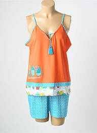 Pyjama col v orange ROSE POMME femme