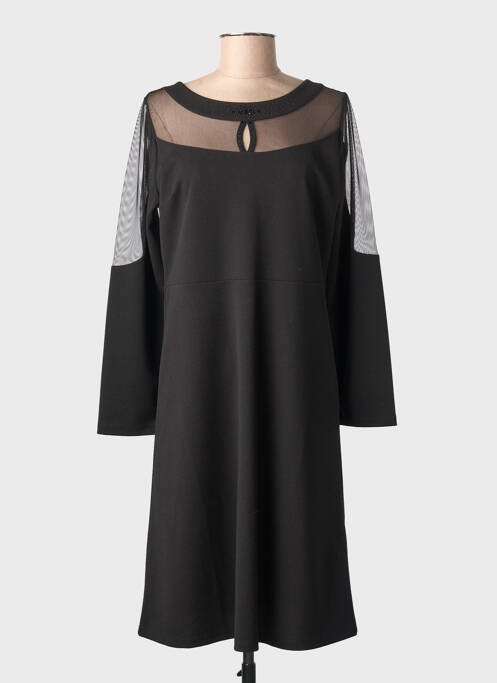 Robe mi-longue manches longues manches longues noir FUEGO WOMAN femme