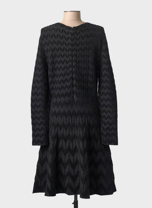 Robe mi-longue manches longues manches longues noir LEO & UGO femme