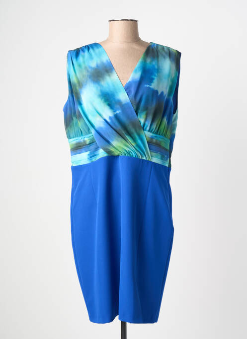 Robe mi-longue imprimé fantaisie sans manche bleu GREGORY PAT femme