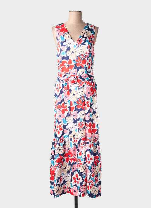 Robe longue imprimé fleurs sans manche rouge LEO & UGO femme