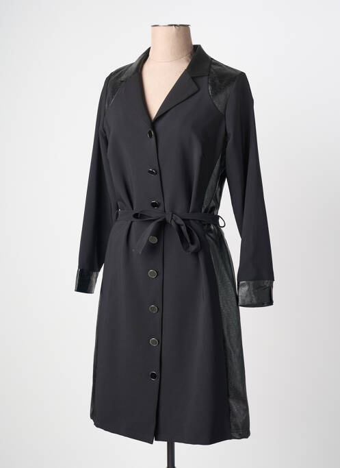 Robe mi-longue manches longues manches longues noir GREGORY PAT femme