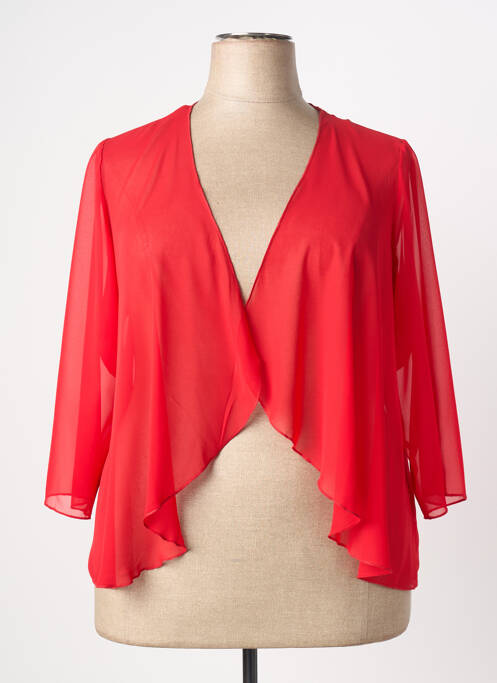 Gilet manches longues manches 3/4 rouge GUY DUBOUIS femme