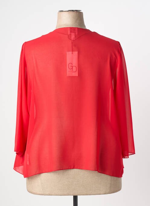 Gilet manches longues manches 3/4 rouge GUY DUBOUIS femme