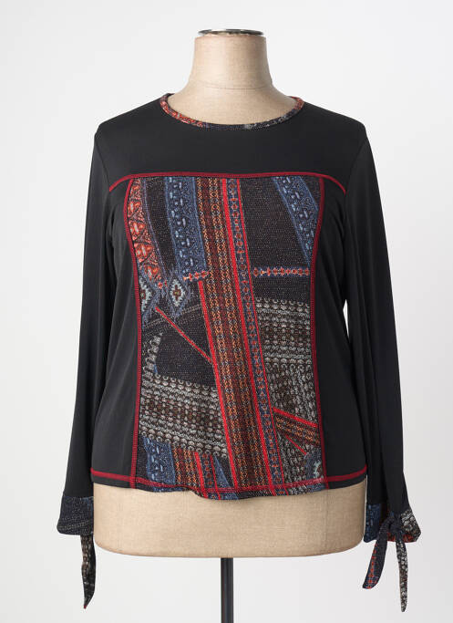 Top tissage jersey manches longues noir GRIFFON femme