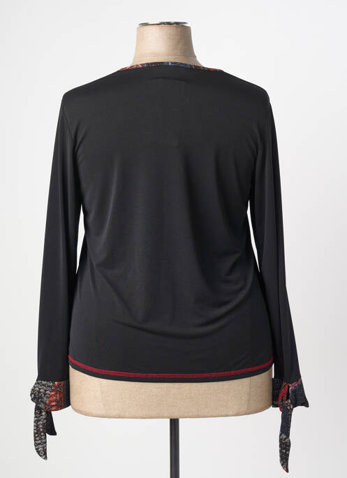Top tissage jersey manches longues noir GRIFFON femme